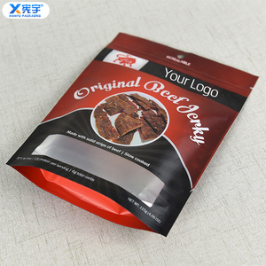 Sachet alimentaire personnalisé de qualité alimentaire, à fond plat, scellé sur trois côtés, anti-odeur, avec fermeture éclair, pour congeler bœuf séché, jambon, saucisses, bacon, sandwichs - Product Image 4