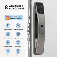 Serrure de porte intelligente entièrement automatique Glomarket, reconnaissance biométrique par empreintes digitales, reconnaissance faciale 3D, application Tuya, interphone vidéo actif sur le cloud