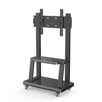 DBTC801B Heavy-Duty Black Mobile TV Cart Mount Stand Acero Ajustable TV Trolley con ruedas para 65 "Plasma Tv