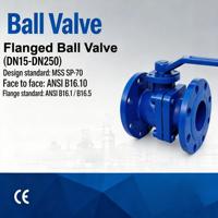 Vanne à boisseau sphérique à bride en fonte ductile à siège souple PN10 PN16 DN15-DN250 avec siège en PTFE pour service eau, vanne à boisseau sphérique industrielle à bride