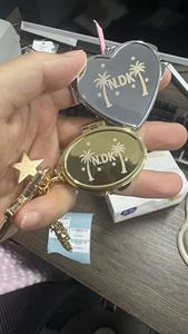 Porte-clés personnalisable en acier inoxydable avec pochette en filet métallique pour rouge à lèvres, motif <span class=keywords><strong>cerise</strong></span>, miroir étoile et cœur, pour femme, pour baume à lèvres - Product Image 6