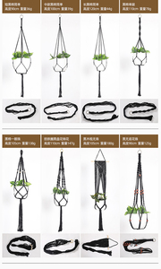 Hot Sale Boho Black Plant Hanger Hanging <b>Basket</b> with Wood Beads and Tassels <b>for</b> Garden Home Decor - Product Image 6