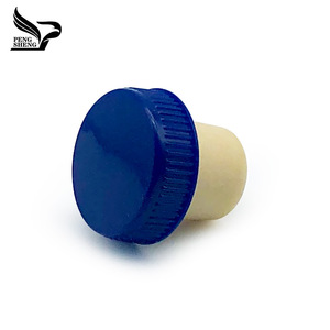 Bouchons de bouteille en liège personnalisés en plastique synthétique naturel bouchons en liège avec bouchons bleus enduits pour bouteilles de spiritueux bouchons de <span class=keywords><strong>vin</strong></span> - Product Image 4