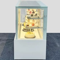 Vitrine Réfrigérée Double Porte pour Pâtisserie, Comptoir de Présentation de Gâteaux et Desserts, Refroidissement par Air, Sans Givre, 2-8°C, pour Mousse et Pâtisseries Fraîches