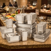 Voedselcontainers Restaurant Accessoires Fabriek Alle Maten Op Maat RVS GN Pan 1/1 100 1/4 20mm Gastronorm Container