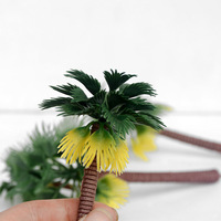 Modèle de table de sable architecturale, paysage miniature fait à la main, verdure, petits palmiers en plastique réalistes, cocotiers