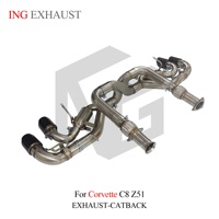 ING SUS304 Z-Pipe Valved Catback pour Corvette C8 Z51 LT2 6.2L 2020-2025 |   Vanne d'échappement OEM à quatre embouts en gros