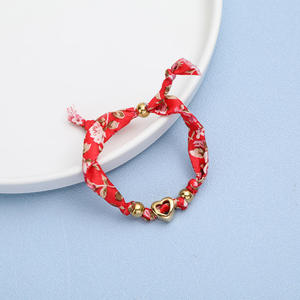 Gelang pesona bentuk hati dari baja anti karat berlapis emas 18K, buatan tangan, berbahan kain, gaya bohemian, untuk wanita & pria, cocok untuk acara ulang tahun. - Product Image 6