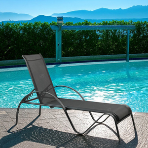 كرسي استلقاء شاطئي قابل للتكديس، كرسي حديقة وفندق، كرسي شمس خارجي 2×1 تيسلين بخمس وضعيات قابلة للتعديل للظهر - Product Image 3