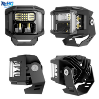 Feux antibrouillard super lumineux de 3 pouces 74W 12500lm IP68 étanches avec faisceau combiné et éclairage latéral pour UTV 4X4 camions