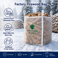 Sac de stockage de bois de chauffage en vrac 2000 kg 2 tonnes, sac FIBC Jumbo ventilé, robuste, traité anti-UV, réutilisable, pour approvisionnement en vrac Saco Lena