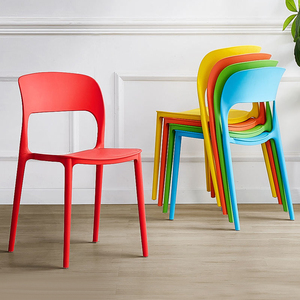 2022 Colorful Modern Restaurant Kitchen Cafe design Sillas Plasticas Chaise Stackable dining plastic chair