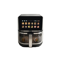 Air Fryer Layar Sentuh dengan Jendela Transparan, Bahan Stainless Steel, Minim Minyak, Multifungsi untuk Memanggang dan Menggoreng di Rumah