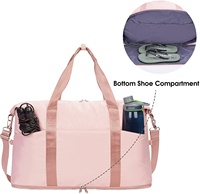 Sac de sport imperméable rose pour femme, idéal pour le week-end, la gym ou les voyages, sac de sport pour femme