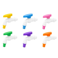 Nouveau robinet en plastique transparent avec poignée colorée en PP, robinet domestique pour eau, 1/2 pouce