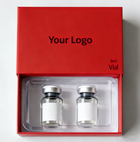 Emballage de médicaments personnalisé avec logo, matériaux recyclés, étanche, boîte de 30 ml avec étiquette, boîte de peptides, 1 paquet, 2 flacons, plateau en carton pour pilules