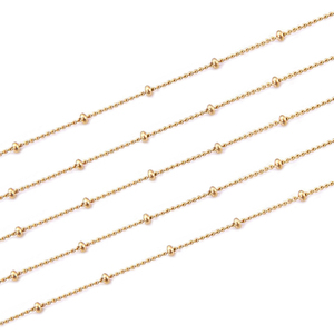 Stainless Steel Beaded <b>Chain</b> and Curb <b>Chain</b> With <b>Extended</b> - Product Image 3