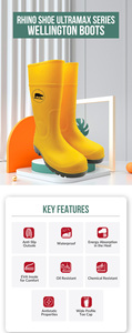 Premium PVC <b>Boots</b> with <b>Steel</b> Toe Waterproof Gumboots Rain <b>Boots</b> Safety Shoes Men <b>Work</b> - Product Image 4