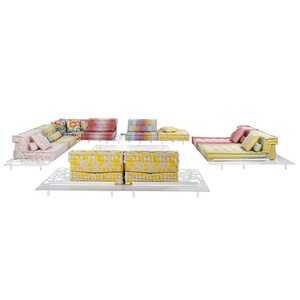 Divano Mahjong in Stile Mediterraneo-Arabo, Divano Componibile a U in Tessuto, Design Modulare a Forma Libera per Soggiorno - Product Image 5