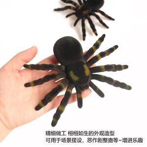 Araña flocada de plástico suave para decoración de Halloween, accesorio para interiores, ideal para la preparación de fiestas. - Product Image 5