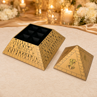 Boîte Cadeau Luxe Personnalisée Pyramide Égyptienne Emballage Rigide en Papier 9 Compartiments Chocolats Bonbons Feuille d'Or Logo Personnalisé Vente en Gros OEM ODM B2B