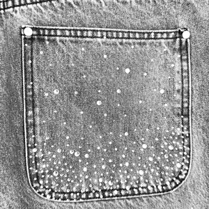 Benutzer definierte Premium Heavyweight Double Knee Strass Jeans Vintage Sun Faded Acid Wash Straight Leg Baggy Fit Jeans hose für Männer - Product Image 4