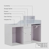 Comptoir de réception moderne en bois pour hôtel et bureau, éco-responsable, durable, comptoir de service commercial de haute qualité