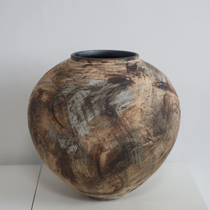 ชุดแจกันผ้าใบเซรามิกสไตล์รำลึกความหลังของตกแต่งบ้านสมัยใหม่แจกันโค่นล้มสำหรับการจัดดอกไม้ - Product Image 1