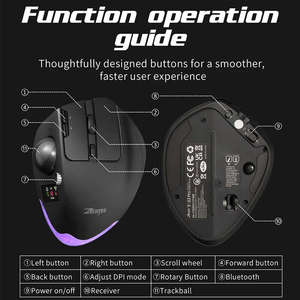 ZELOTES F-33pro Trackball Mouse Tri-mode Wireless Custom <b>8</b> Programmable Mice with Display Screen and Multifunctional Buttons - Product Image 5