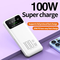 Nouvelle Arrivée Vente en Gros Batterie Externe Ultra Mince Mini à Charge Rapide 10000MAH avec Support Logo Personnalisé Chargeur Portable Blanc Noir