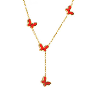 Conjunto de Collar con Colgante de Mariposa en Acero Inoxidable, Joyería para Mujer, Regalo, Conjuntos de Joyería de Moda - Product Image 5