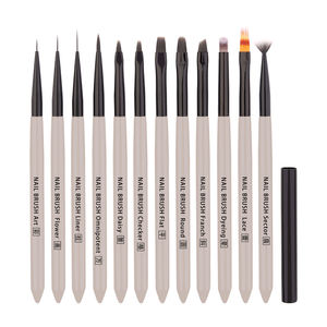 Huarong profesyonel lüks tırnak sanat seti 1 adet düz Oval astar gri şeffaf akrilik tutamak Ombre tasarım tırnak aracı malzemeleri - Product Image 6