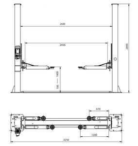 Boscar ลิฟต์ยกรถแบบสองเสา5500กก. เครื่องยกรถไฮดรอลิกแบบ12000LBS 3ส่วน - Product Image 5