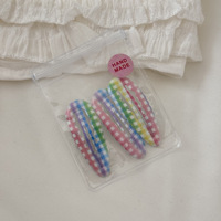 BELLEWORLD collège Style mode couleur Plaid goutte d'eau BB Clip 3 pièces/ensemble mignon jeune étudiant femme cheveux cassés frange épingle à cheveux