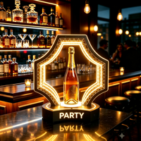 Présentoir de Bouteilles LED Lumineux de Luxe pour Bar de Nuit, Rechargeable, en Acrylique, avec Logo Personnalisé, pour VIP