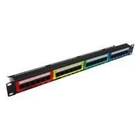 Panneau de brassage 24 ports 1U 19 pouces pour montage en rack |   Cat6/Cat 5e UTP non blindé |   Gestion des câbles Ethernet pour les télécommunications et les réseaux, coloré
