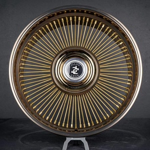 Rines de Alambre Cromado de 72/80/100 Radios para Autos Clásicos Lowrider, Rines de Alambre de Acero Inoxidable con Acabado Dorado - Product Image 6