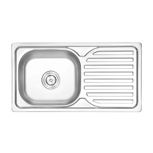 Lavello da Cucina Industriale Fatto a Mano in Acciaio Inox Quadrato a Vasca Singola con Superficie Spazzolata Garanzia di 2 Anni Rubinetto Incluso - Product Image 1