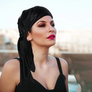 Sciarpa quadrata in seta come la testa da 35 "-<span class=keywords><strong>Bandana</strong></span> sciarpa in raso moda donna per avvolgere i capelli di notte P03 - Product Image 4