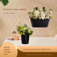 Pot bunga logam tahan lama untuk penggunaan luar ruangan termasuk pot bunga gantung dapat digunakan kembali pot bunga cetakan tahan cuaca
