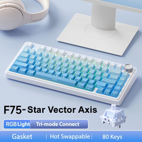 Clavier mécanique AULA F75 75% RGB / Sans fil 2.4G / Filaire, personnalisation à trois modes