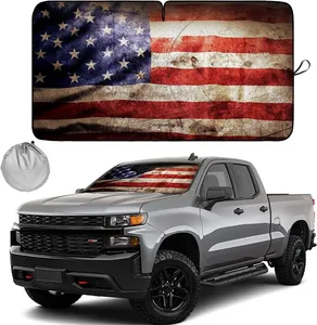 Pára-brisa 1 peça Sun Shade Bandeira americana EUA EAGLE Design Dobrável Car Front Window Toldo para blocos de carro Max UV Raios 2