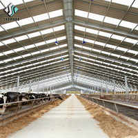 Bâtiment d'élevage en acier, hangar agricole, abri pour vaches laitières, abri pour bovins, abri pour chèvres, abri pour moutons, abri pour porcs, structure moderne