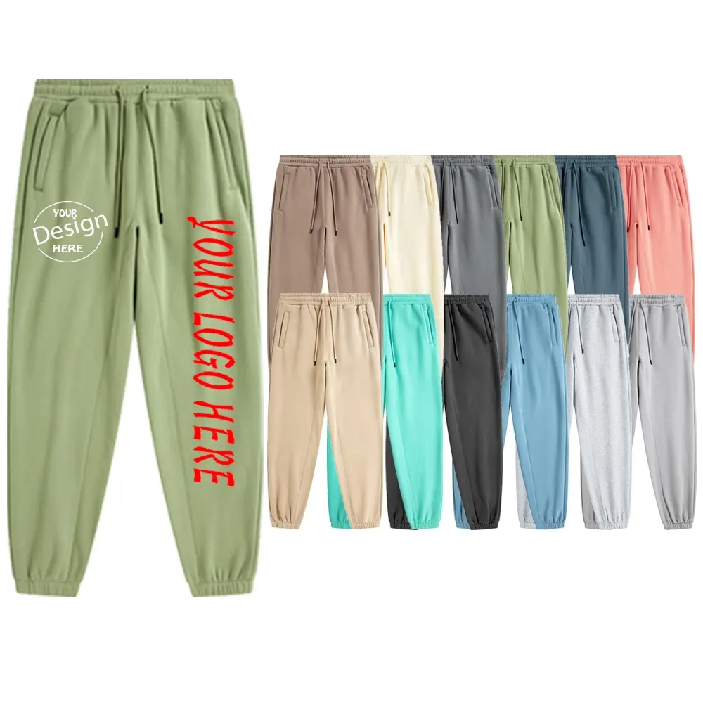 Benutzer definierte Baggy Jogging hose hochwertige graue Jogging hose Mann gedruckt schlichte leere Khaki Fleece Hosen Jogger Trainings hose für Männer