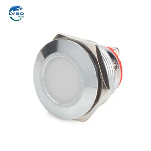 Luz indicadora LED de metal LVBO Lámpara de señal de metal 24V 220V con luz indicadora de alarma de cable Indicadores de alta calidad 19mm