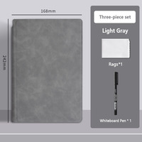 Tableau blanc effaçable pour ordinateur portable A5 écologique avec stylo, couverture en cuir, bloc-notes et tableau d'écriture, tableau blanc pliable