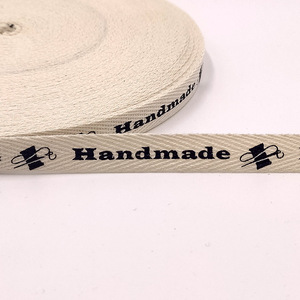 <span class=keywords><strong>Ruban</strong></span> de coton à chevrons <span class=keywords><strong>sergé</strong></span> blanc de 1 pouce avec logo personnalisé avec lettres imprimées - Product Image 5