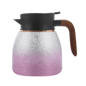 Gradient Pink Silver Stainless Steel Vacuum <b>Tea</b> Pot 1100ml With Lid Heat Resistant <b>Thermos</b> For Household Use - Product Image 4