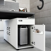 Bureau commercial design moderne pour 4 personnes Vente en gros Ordinateur poste de travail Meuble de séparation Table du personnel style panneau de bois