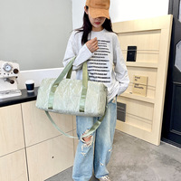 Bolsa de Gimnasio de Gran Capacidad para Mujer, Impermeable, Deportiva, con Compartimento para Zapatos, Bolsa de Viaje, Bolsa de Fin de Semana, Bolso de Mano